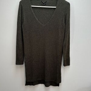 Massimo Dutton Ribbed V-Neck Sweater Dress, Size Small